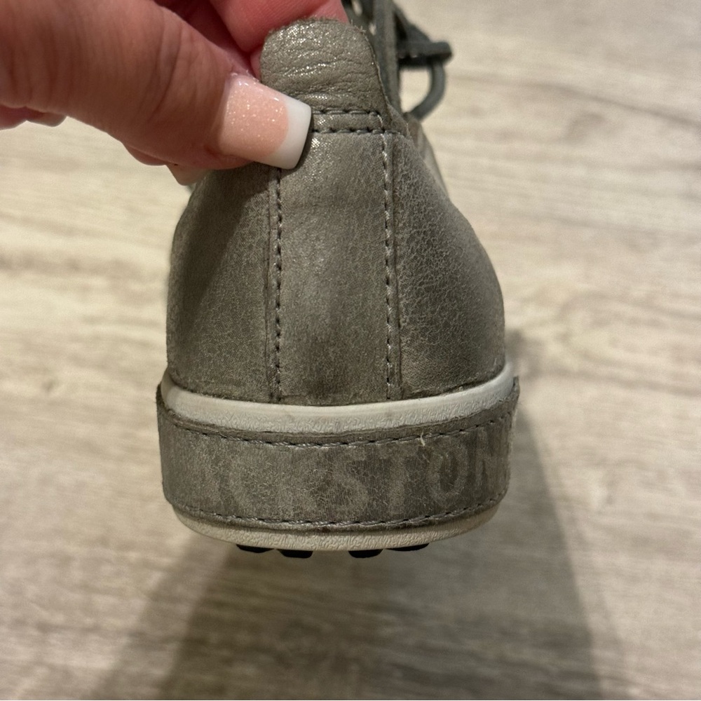BLACKSTONE Gray FULL LEATHER Women's Fashion Sneakers SIZE 36 EUC WORN ONCE - Picture 8 of 14